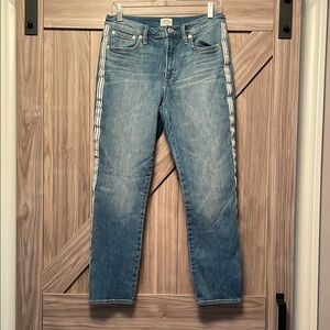 J Crew Slim Boyfriend Tuxedo Stripe Jeans